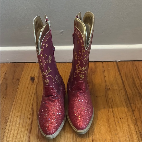 Disney Jessie Red and Gold Glitter Cowboy Boots - Picture 3 of 3